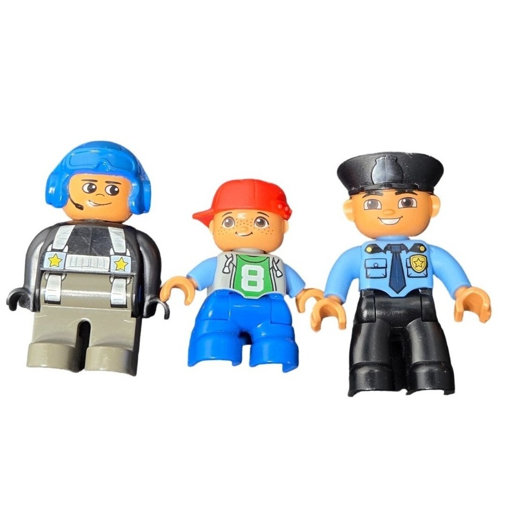 Lego Duplo Police Officer Engineer‎ & Kid Figures Lot of 3 Toys Imaginative Play